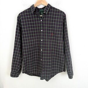 Lauren Ralph Lauren Women’s Cotton Plaid Button Down Up Shirt Large